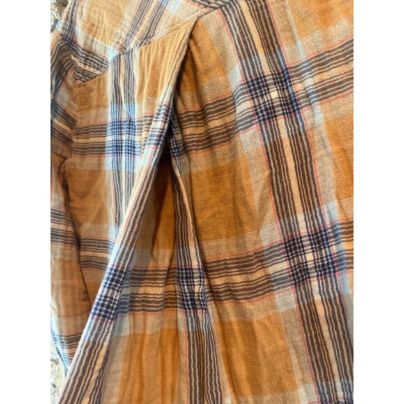 Cloth & Stone Brown Plaid Button-Up Shirt With Pockets Womens S Soft Lightweight - Picture 8 of 8